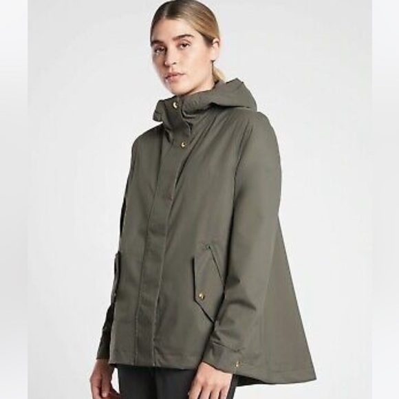 Athleta Jackets & Blazers - ATHLETA Sutro Jacket Mountain Olive Green Hooded Rain Wind 657492 sz Medium